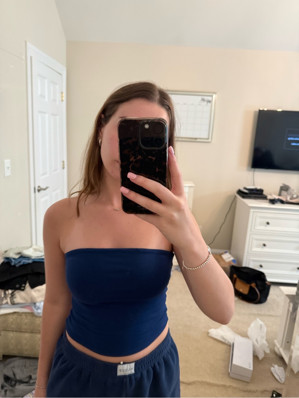 Twenty Navy Blue Strapless Tube Top